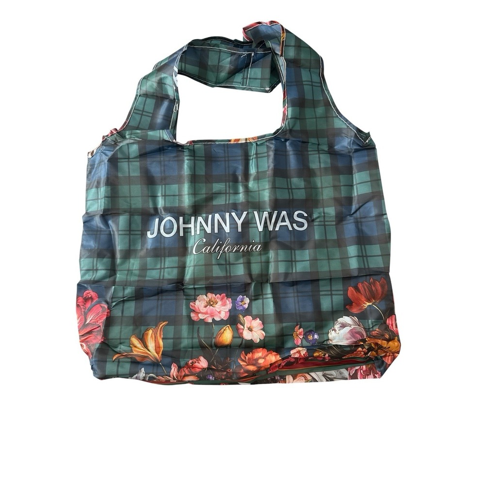 New Johnny Was California Floral Nylon Reusable Shopping Tote Bag Lightweight